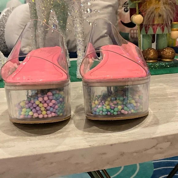 Chic Pink and Clear Platform Shoes - Picture 3 of 4